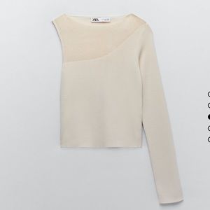 Zara Asymmetrical fine knit top size L